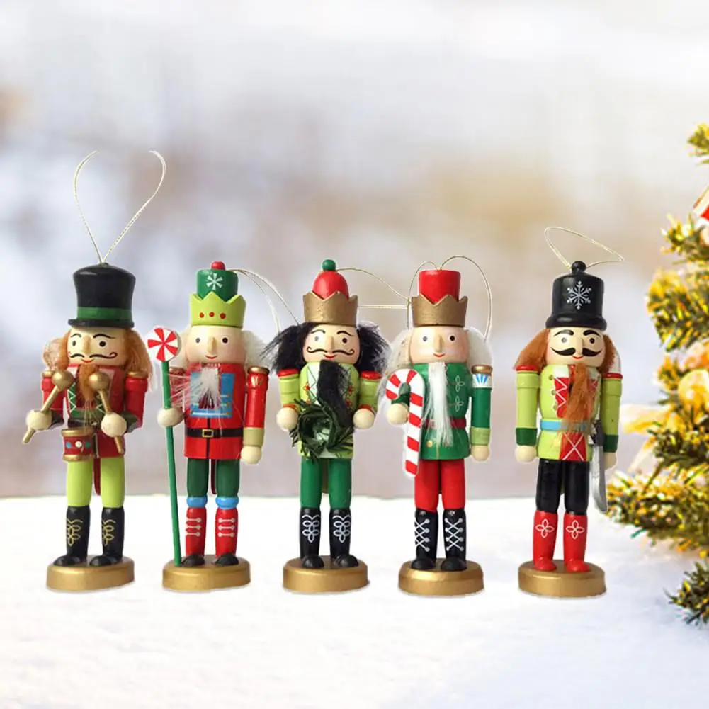 5Pcs/set Christmas Gift Nutcracker Puppet King Soldier Classic Nutcracker Puppet Pendant Birthday Wedding Gift 12CM