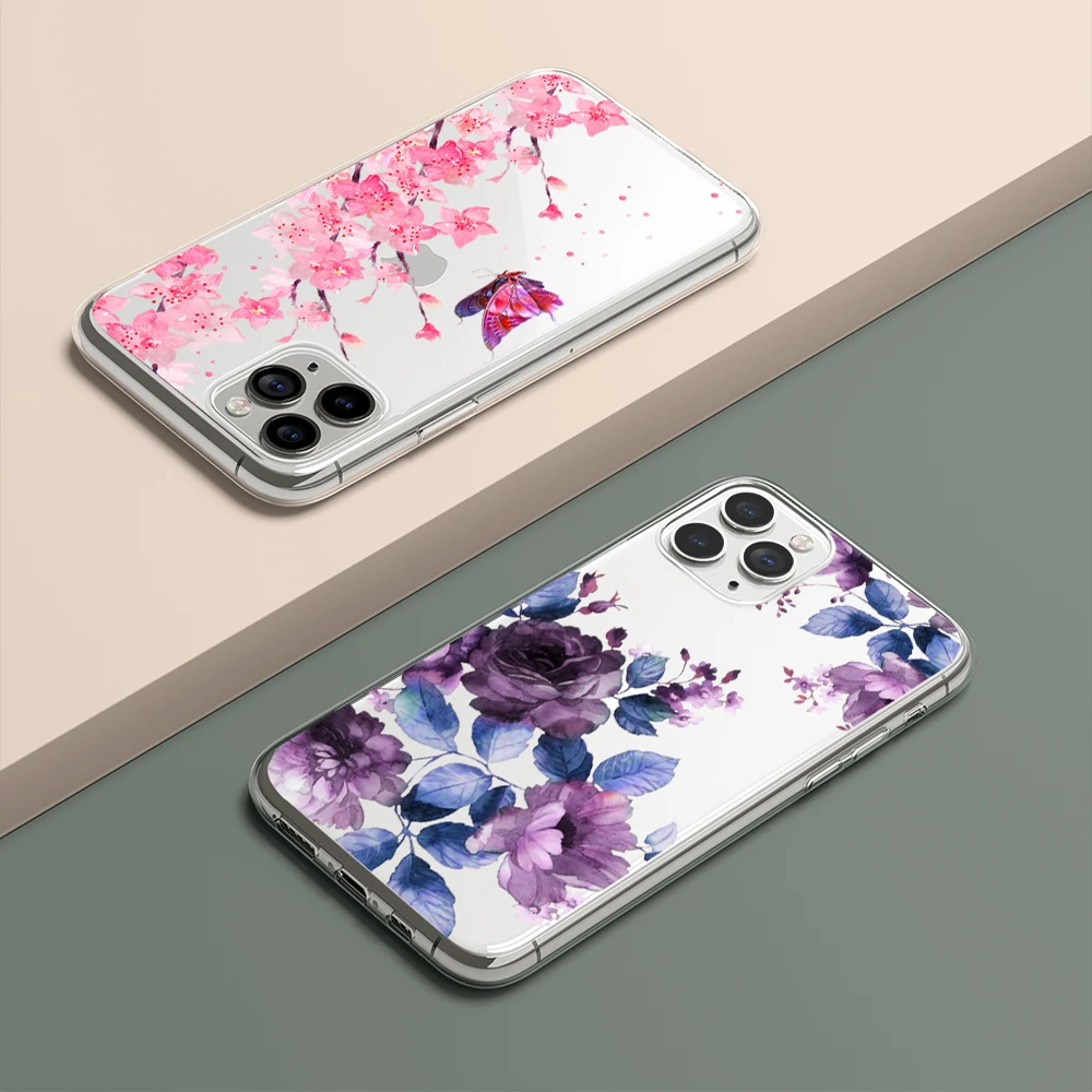 Fashion Luxury Flower Funda Case for Iphone 13 Case for IPhone 13 12 11 Pro XR 7 X XS Max Mini 8 6 6S Plus 5 SE 2020 Silicone best iphone 12 mini case