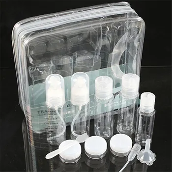 

New Arrivals Clear Plastic Empty Eyeshadow Makeup Cosmetic Face Cream Pot Bottles 11PCS Travel Mini Makeup Container Bottle