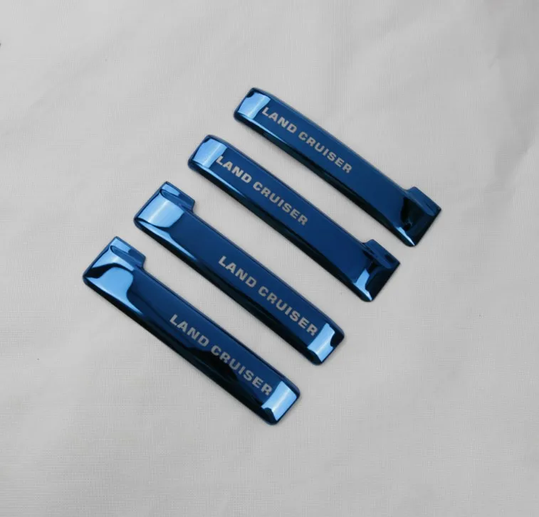 door handle blue Внутренняя нержавеющая дверная ручка для Toyota Land Cruiser 200 2008 2012 2013 - Цвет: door handle blue