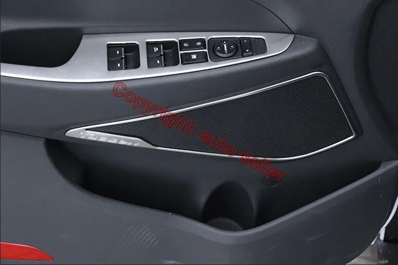 Для hyundai Tucson- АБС-пластик, жемчуг, хромированный декоративный интерьер аксессуары для автомобиля крышка динамика отделка Молдинг