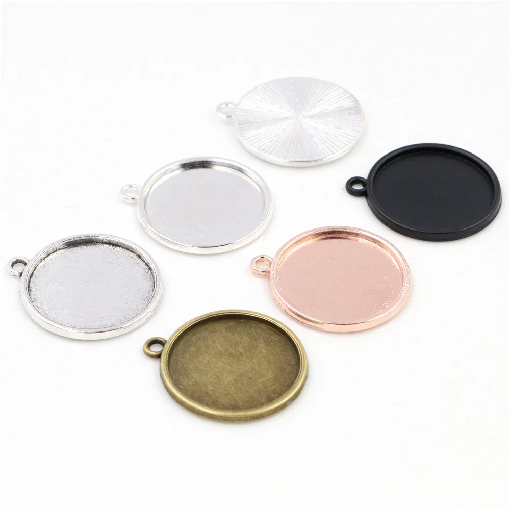 10pcs 20mm Inner Size Classic 5 Colors Plated One Sided Single Hanging Simple Style Cabochon Base Setting Charms Pendant | Украшения и