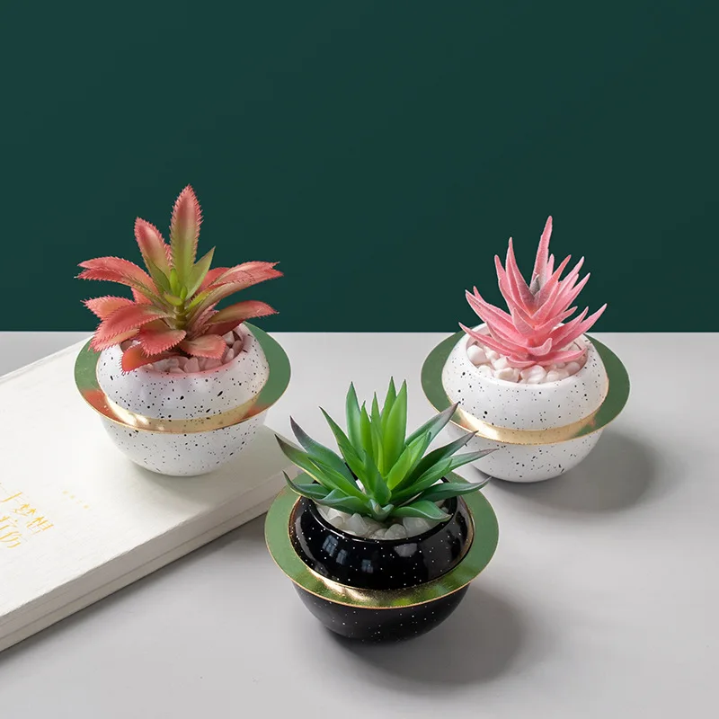 Simulation Of Succulent Plants Potted Colorful Mini For Garden Home Office Decoration Desktop Decoration Flower Pot Decoration