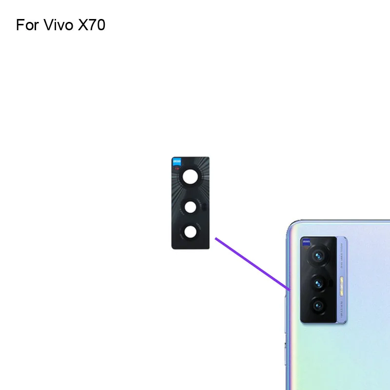 2 шт. для Vivo X70 высококачественное Сменное заднее стекло объектива камеры X 70