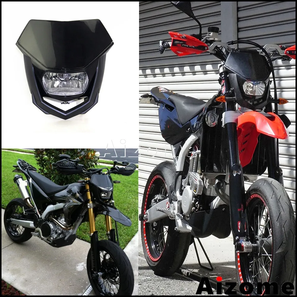 Universal Motocross H4 Headlight Fairing Dirt Bike Enduro Headlamp Off