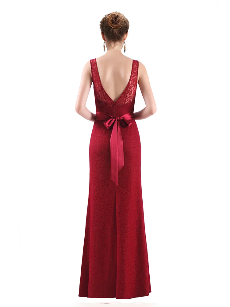 Это Yiiya вечерние платья Кружева o-образным вырезом размера плюс спинки Robe De Soiree C421 Elgant Длинные вечерние платья без рукавов для женщин