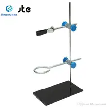Lab Bracke Stands SupportKicute 1pcs 30cm High Retort StandIron Stand With Clamp Clip Laboratory Ring Stand Equipment three dimensional right angle clip lab cross clamp laboratory metal grip supports laboratory clamp angular splint