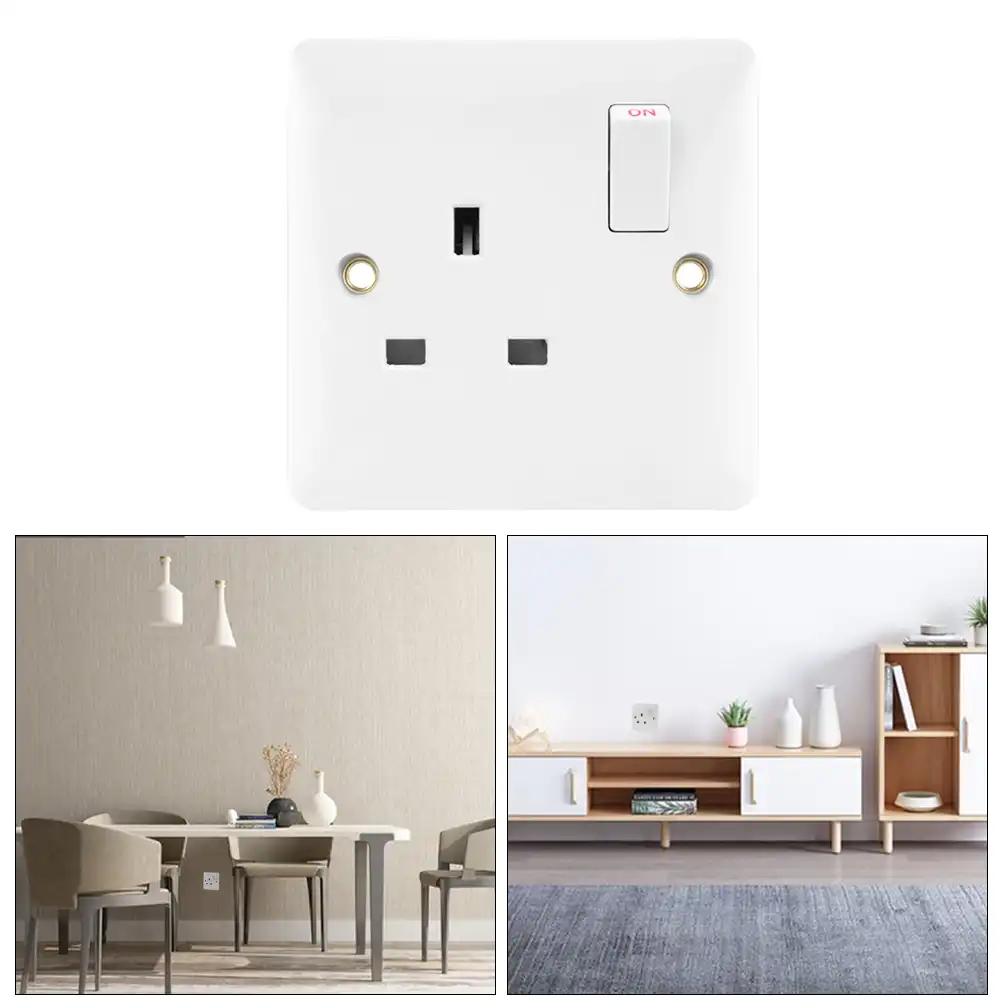 13a Cambio Enchufe Unico Banda De Plastico Blanco Reino Unido