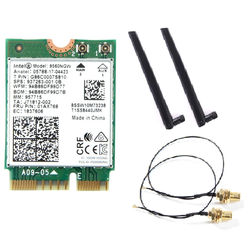 Двухдиапазонный беспроводной для Intel 9560 AC 9560NGW 1,73 Гбит/с Wifi 802.11Ac Bluetooth 5,0 Wlan карта с MHF4 UF. L антенны Windows 10