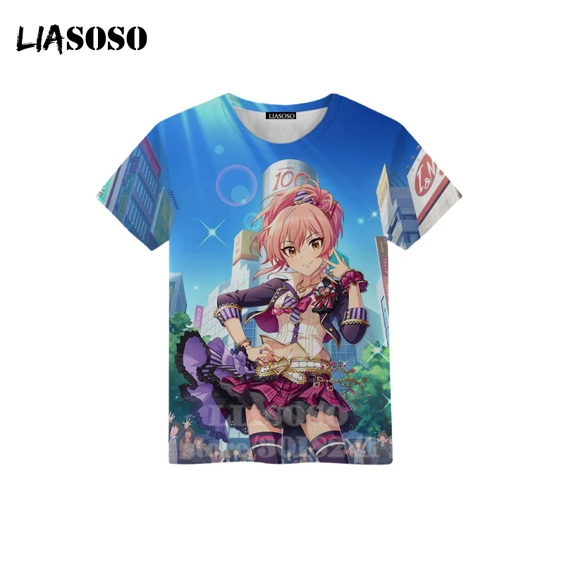 LIASOSO/детская футболка для девочек с 3D принтом аниме Idol Master Золушка Детский топ для мальчиков и девочек, свитер для подростков, B173-08