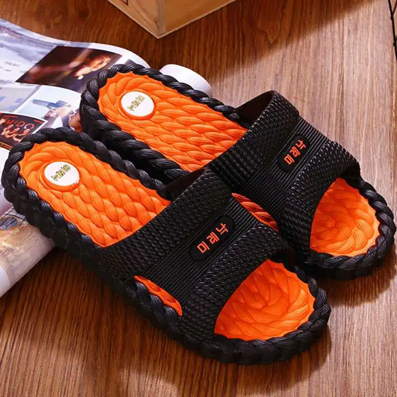 

Summer fashion outer wear non-slip wear-resistant soft bottom thick bottom indoor home couple bathing men's sandals and slippers