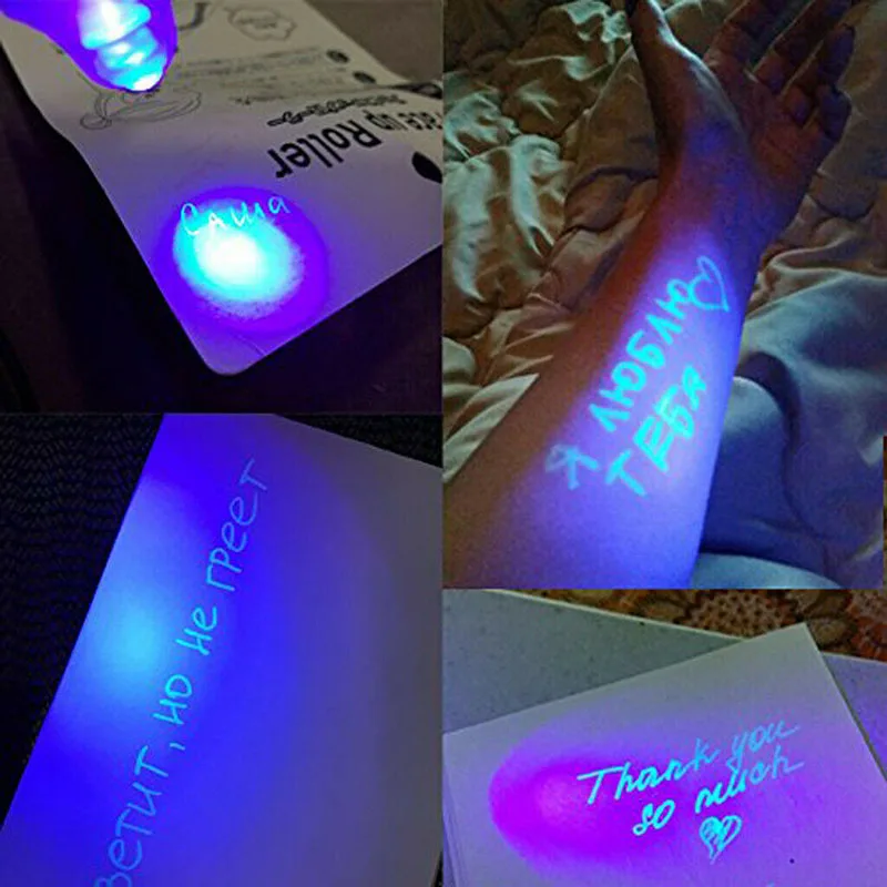 Invisible Ink Pen Magic Pen Magic Light Pen 2/4/8/14pcs UV Light Pen Invisible Magic Pencil Secret Fluorescent Pen for Writing Pad Kids Child Drawing Painting Board DJA88