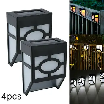 

4Pcs Garden Aisle Fence Solar Powered Hanging Wall Mounted LED Light Lamp Patio Yard Decoration