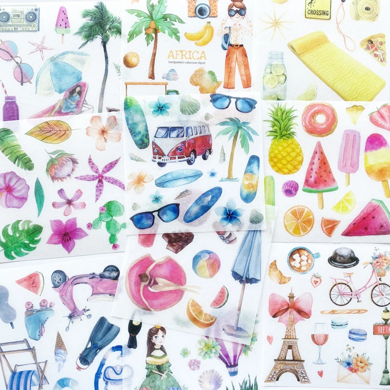10 unids/pack verano Hawaii viajes pegatinas DIY Scrapbooking