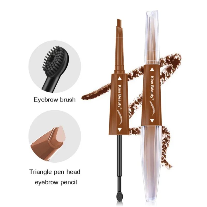 Натуральный 2 в 1 карандаш для бровей, макияж, стойкий водостойкий стойкий карандаш для бровей, тушь для бровей