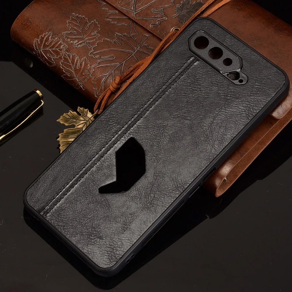 Case For Rog Phone 5 Luxury PU Leather Texture Back Hard Plastic Cover Asus I005DA I005DB ZS673KS | Мобильные телефоны и