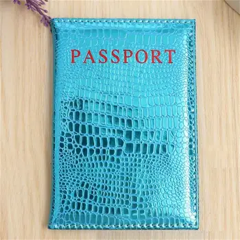 

Alligator Pattern Travel Passport Holder Case for Women Leather Passport Cover Business Credit Card Holder for All Countries
