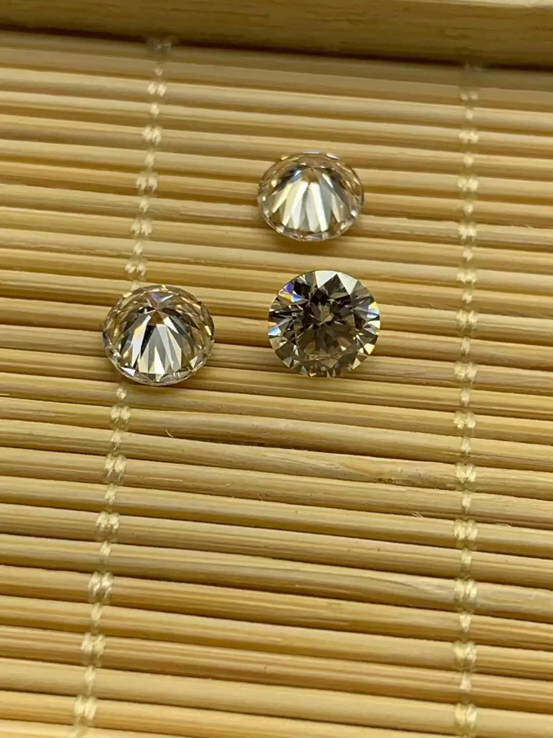 Zhanhao Jewelry Shining Gem Stone Round Champagne Color 5pcs 6.5mm Lab Created Moissanite Loose Gemstones Wholesale Price