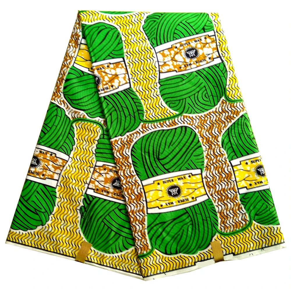 Африканский зеленый принт текстиль Анкара воск ткань хлопок ткань для леди