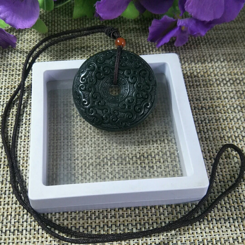 

Natural Hetian Jade Double Sided Decorative Pattern Jade Pendant Jewelery Lucky Auspicious Amulet Fine Jewelery Jade Pendant