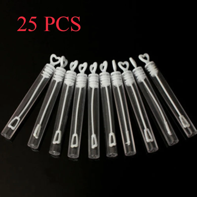 25PCS Transparent 25/50/100 шт. пузырь бутылка для Свадебная вечеринка свадебные сувениры мыло с водными пузырьками, бутылка «любящее сердце» палочка трубка для домашний декор "сделай сам" для детей - Цвет: 25PCS Transparent