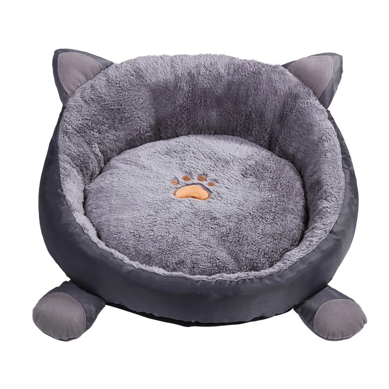 Chaude Chat Chaud Lit Velours Confortable Oreille Forme Chenil Pour Chiot Cama Gato Belle Doux Chat Grotte Maison Pour Chat Grand B Aliexpress