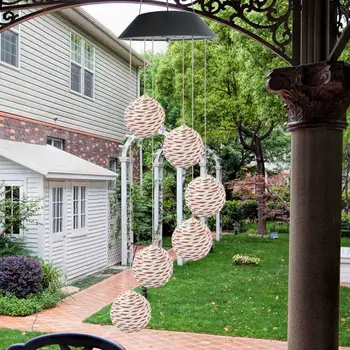

LED Solar Light Wind Chime Lamp Colorful Home Garden Hanging Lamp for Outdoor Courtyard Christmas Holiday Decoration