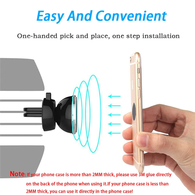 Car Phone Holder Universal 360 Degree Magnetic Air Vent Mount Mobile Smartphone Stand Magnet Support Cell