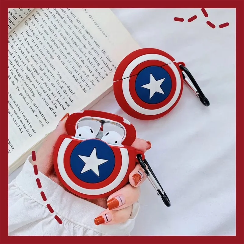 Силиконовый чехол Marvel Captain America для Airpods Pro Чехол Bluetooth Airpod 1 2 Air Pods Аксессуары