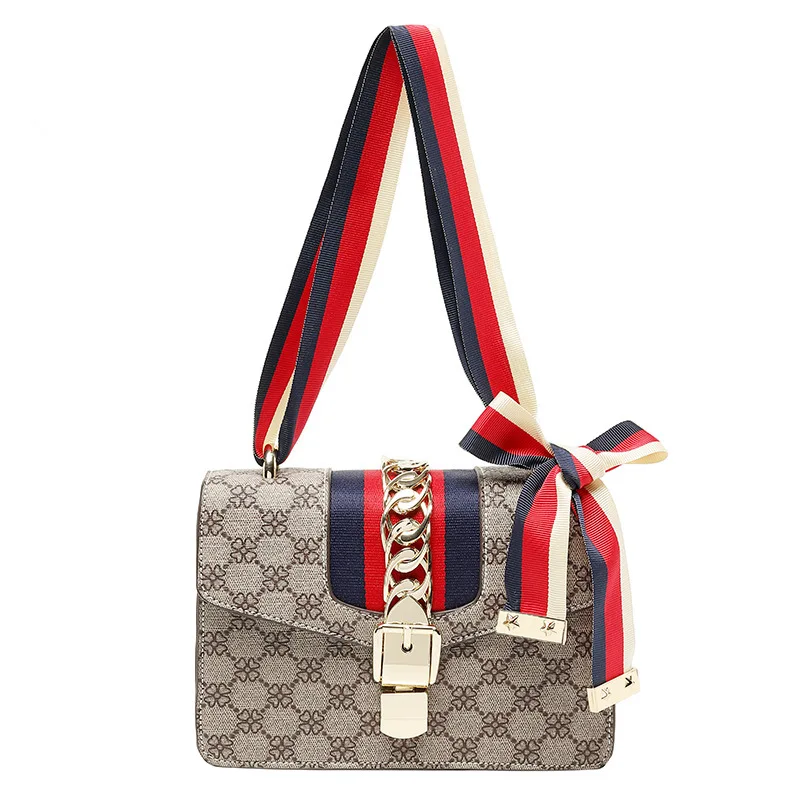 

High Quality luxury 2019 New Messenger Bag Chain Small Square Bag Handbag Female Designer Handbag PortableShoulder printing Bag