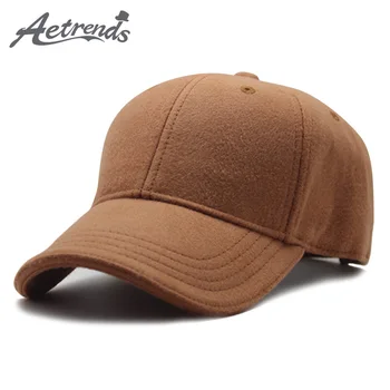 

[AETRENDS] Unisex Woolen Baseball Cap Winter Wide Brim Warm Snapback Hat Z-10104