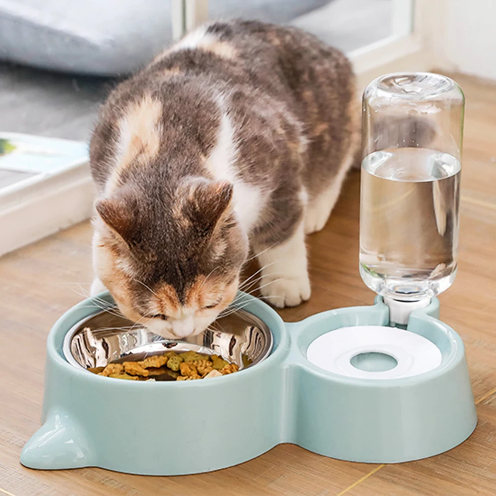Automatic Pet Feeder Water Dispenser Cat Dog Drinking Bowl Dogs