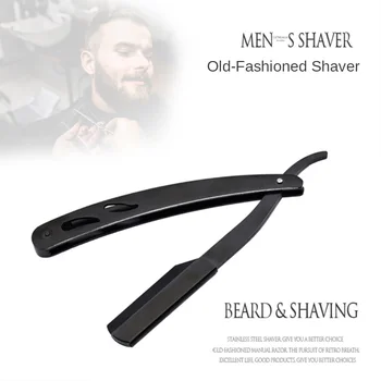 

5pcs Barber Shaving Tool for Men Salon Folding Straight Edge Razor Single Edge Shaving Razor Cambered Handle G0330