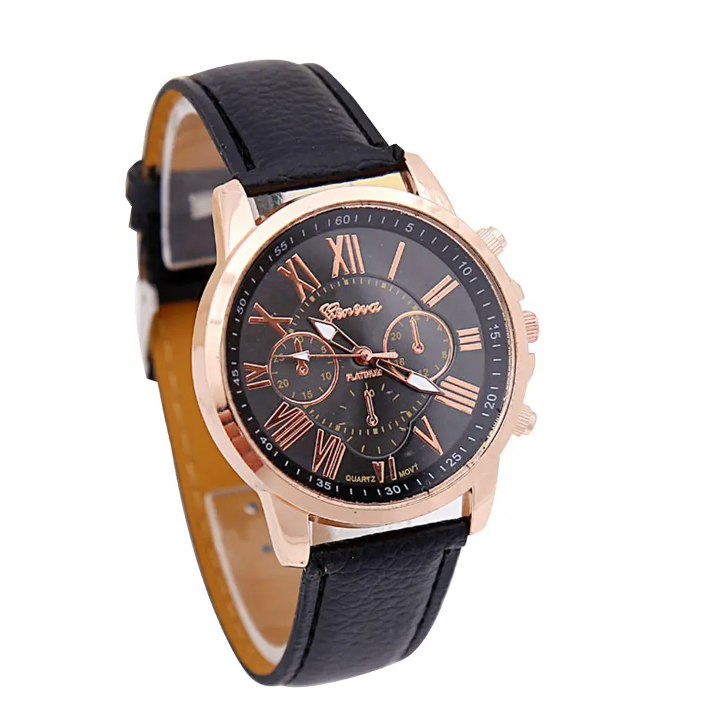 Fashion Brand Multi-function Analogue Round Big Dial Quartz Leather Strap Watch Wristwatch Coloful Strap - Цвет: 08