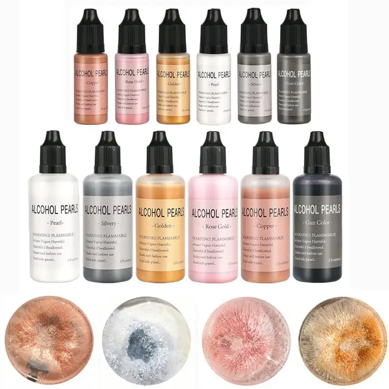 15ml/60ml metálico arte tinta álcool resina pigmento difusão líquido para diy uv resina cola epoxy jóias fazendo artesanato resina