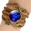 12 Zodiac Sign Woven Leather Bracelet Aquarius Pisces Aries Taurus Constellation Jewelry Birthday Gift ► Photo 3/6