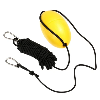 

29.5 Ft. Marine Rope Tow Line Buoy Ball Float Leash Stainless Steel Hook for Fishing Drift Anchors System
