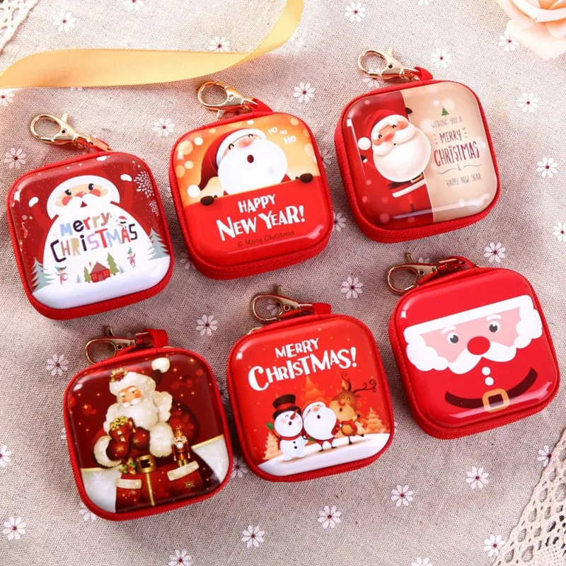 

Christmas Coin Purse Pendants Tree Ornament Kids Gift for Home Xmas Party Decorations Earphone Organizer Box Bags box purse