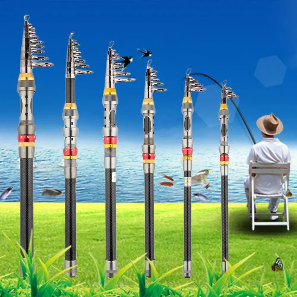 

Made From Carbon Durable Portable Closed Length Design Super Light Carbon Telescopic Pole Saltwater Casting Sea Fishing Rods