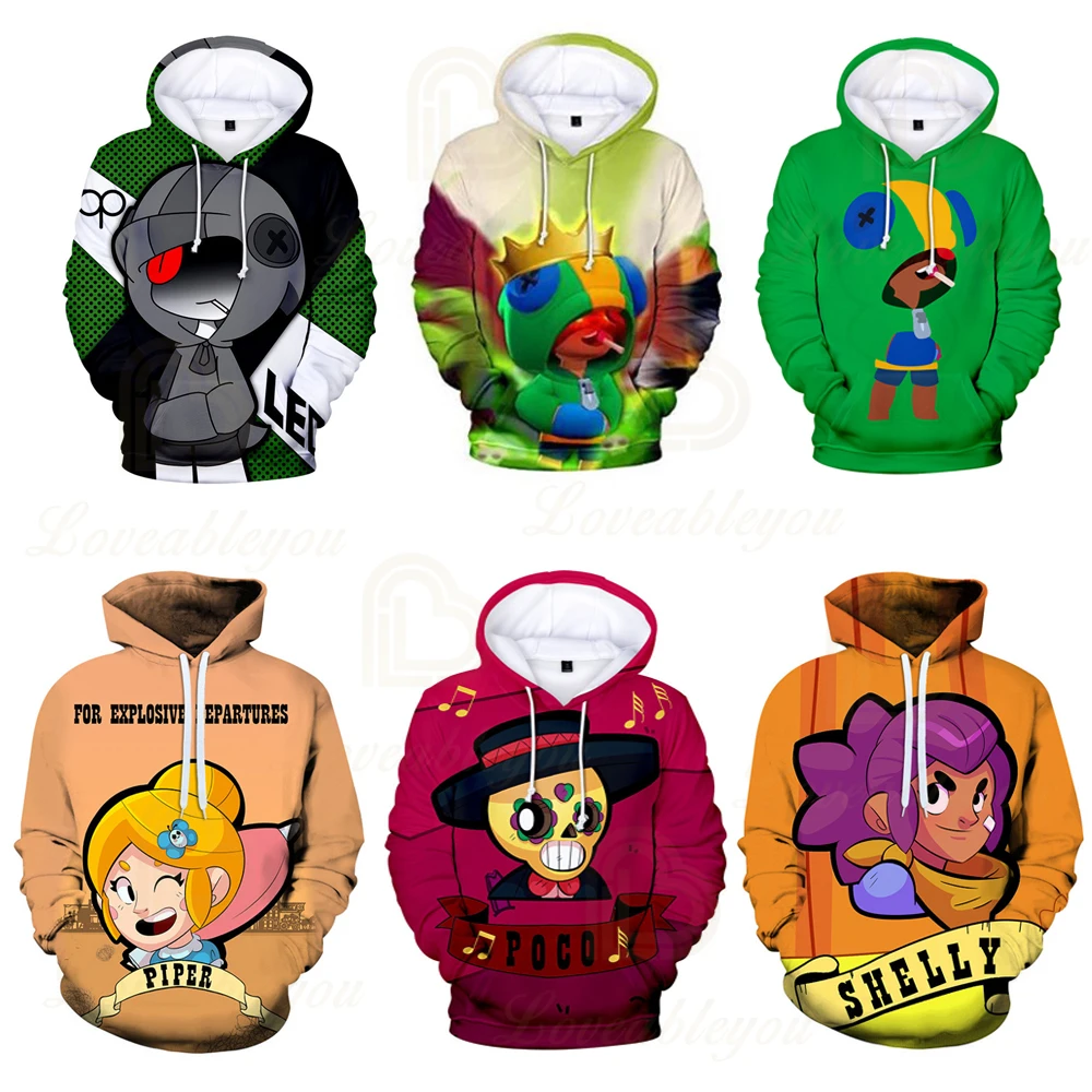 

Leon Star Hoodie Poco Sheely Piper Kids Clothes 3D Print Casual Browls Sweatshirt Game Boys Clothing Hoodies for Child