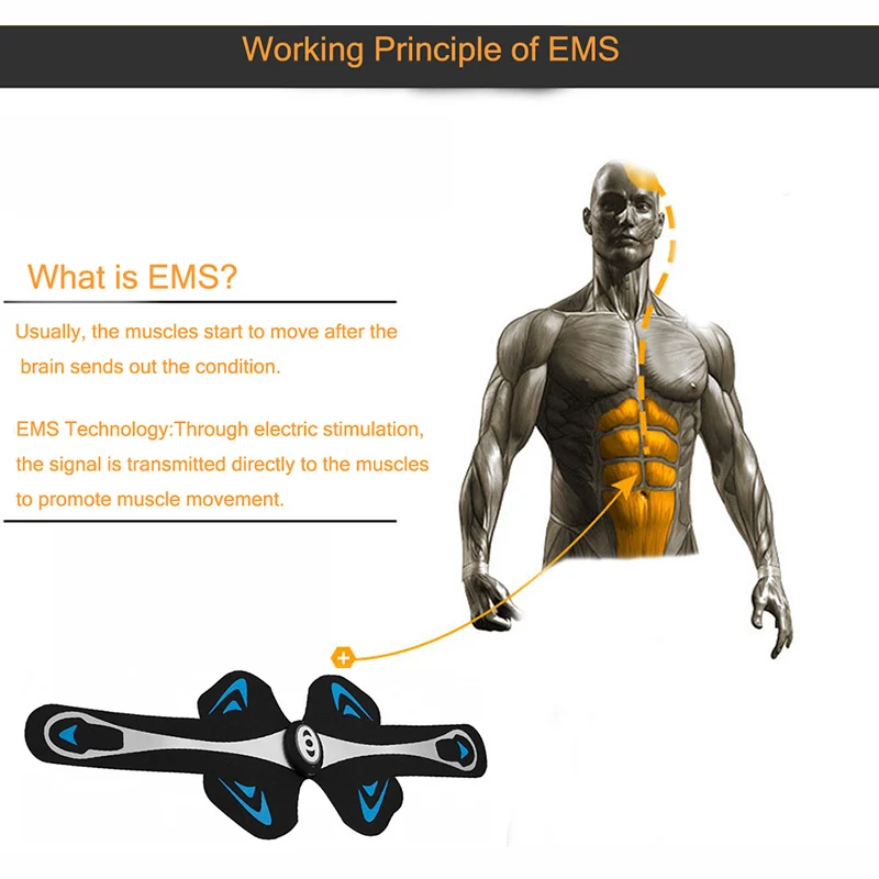 Стимулятор мышц брюшной тренировки ABS EMS тренажер Электростимуляция потеря веса пояс Вибрационный тренажер для упражнений домашний спортзал