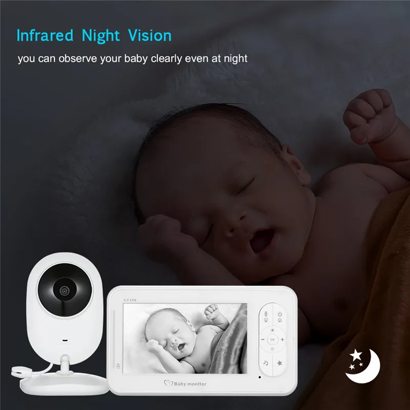 

4.3Inch Radio Video Nanny Baby Monitor Baby Security Camera Temperature Monitoring Baby Monitors Electronic Phone Vigilabebes