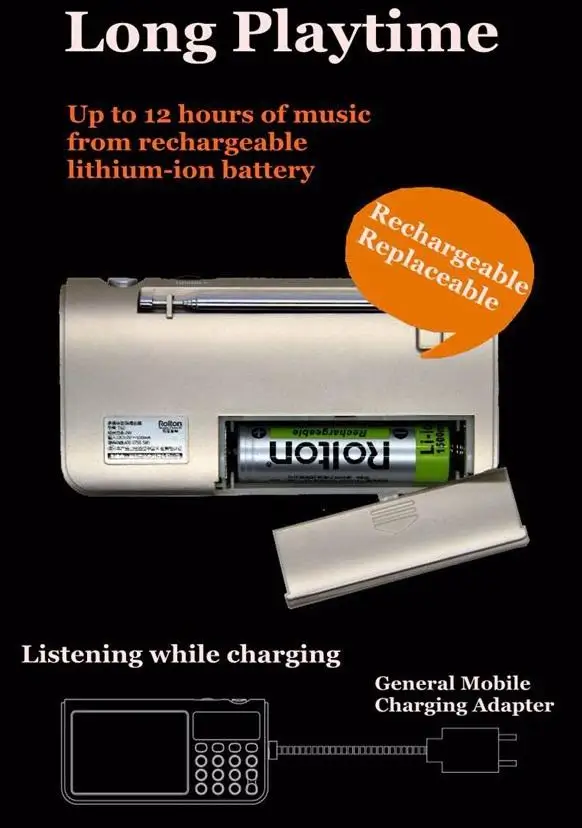 FM/MW/SW радио Rolton T50 портативный мировой диапазон стерео радио динамик MP3 музыкальный плеер SD/TF карта для ПК iPod Телефон R60