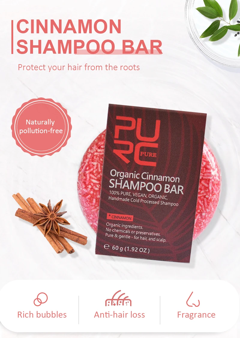 Original Hair Thickening Cinnamon Shampoo Bar Enhance Hair Root Anti Hair Loss Restoration Grow Hair Soap Hair Care