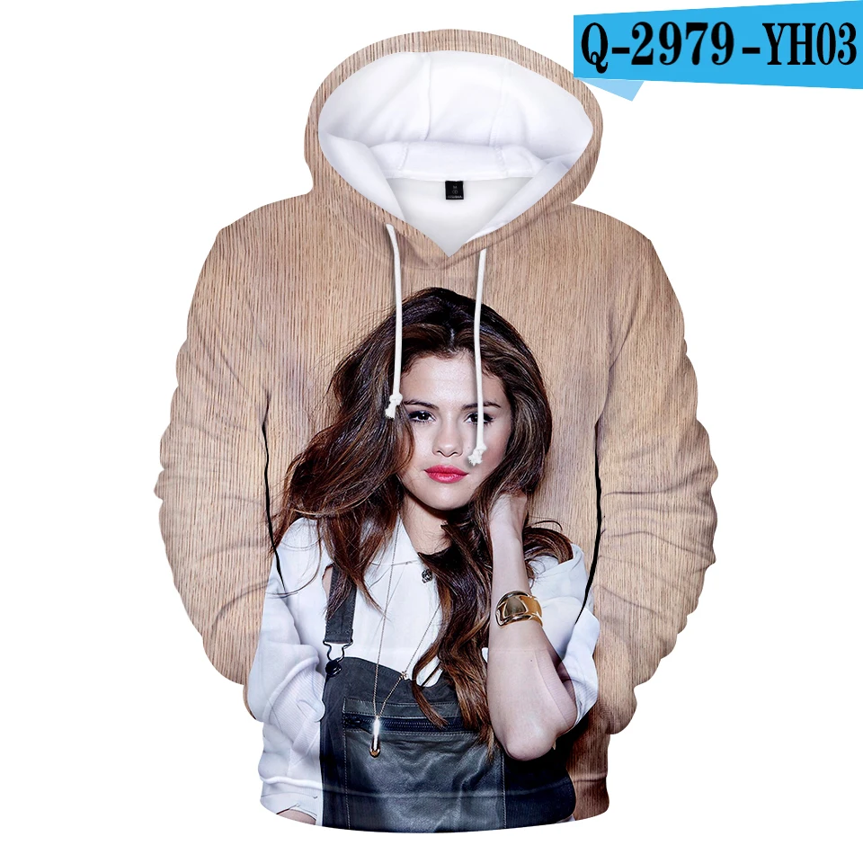 As Picture Aikooki 3D Selena Gomez толстовки для мужчин/женщин Толстовка Зимняя с капюшоном певица Селена Гомес мальчик/девушки загрязнитель - Цвет: As Picture