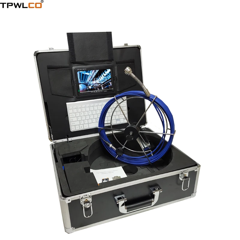 

7" 25mm 20m Cable Sewer Drain Endoscope Video Waterproof Inspection System With DVR/Keyboard Pipeline Industrial Camera 12 LEDS