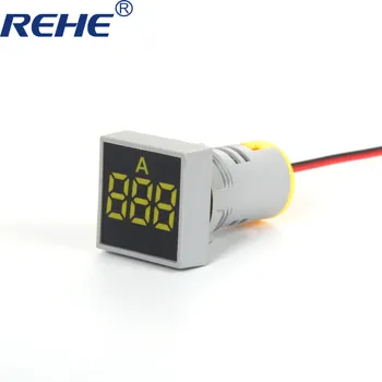 

22mm AC 0-100A square mini led indicator lamp digital ammeter high efficiency accurate ammeter measurement