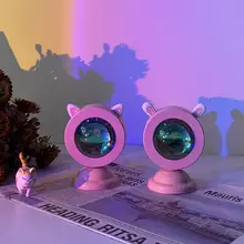 

Cute Led Night Light Rainbow Sunset Red Projector Lamp For Home Coffee Shop Background Wall Decoration USB Atmosphere Table Lamp