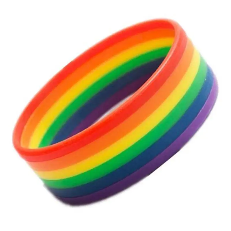 18 типов унисекс ЛГБТ радужные буквы спортивные шесть цветов гей-лесбиянок Прайд силиконовый резиновый ремешок Браслет вечерние парад