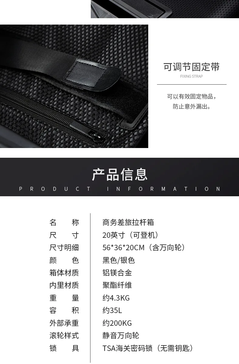 Международный бренд класса люкс Алюминий-магниевый 1" 20" 2" чемодан TAS LOCK spinner бизнес-тележка для багажа